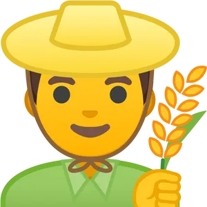 Farmer_ Emoji_ Holding_ Wheat PNG Image