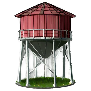 Farmhouse Water Tower Png 06132024 PNG Image