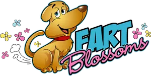 Fart Blossoms Cartoon Dog PNG Image