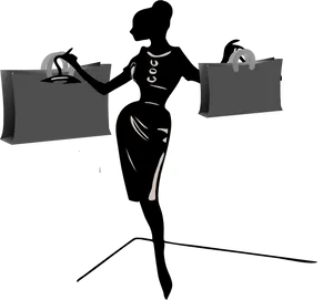 Fashionable Shopping Silhouette PNG