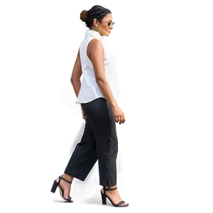 Fashionable Woman Walking Png Fwc PNG Image