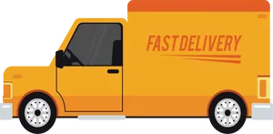 Fast Delivery Van Graphic PNG Image