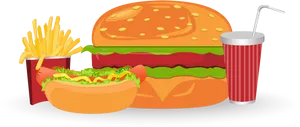 Fast Food Combo Illustration.png PNG Image