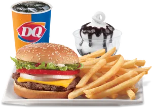 Fast Food Meal Combo D Q PNG Image