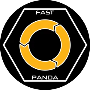 Fast Panda Octagonal Logo PNG Image