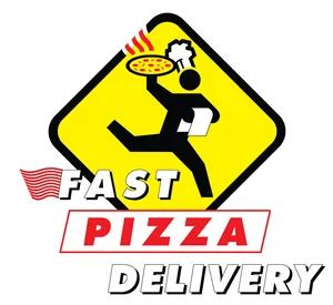 Fast Pizza Delivery Sign PNG Image