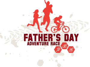 Fathers Day Adventure Race Graphic PNG Image