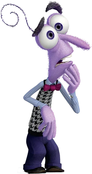 Fearful Purple Animated Character.png PNG Image