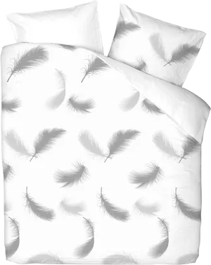 Feather Pattern Bedding Set PNG Image