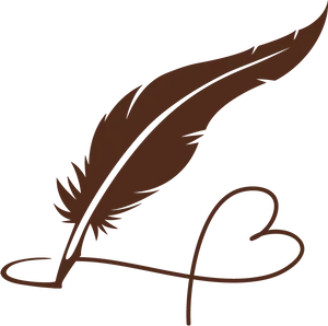 Feather Pen Heart Line Art PNG Image