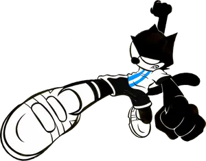 Felixthe Cat Punching PNG Image