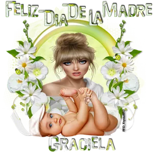 Feliz Dia De La Madre Celebration Artwork PNG Image