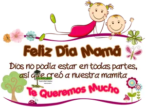 Feliz Dia Mama Greeting Card PNG Image