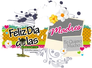 Feliz Diadelas Madres Greeting Card PNG Image