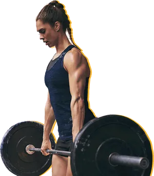 Female Athlete Performing Deadlift Exercise PNG Image