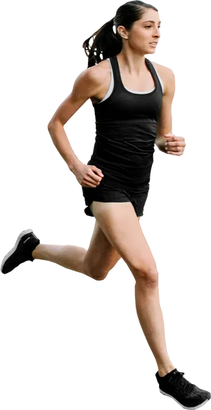 Female Athlete Running Action PNG Image