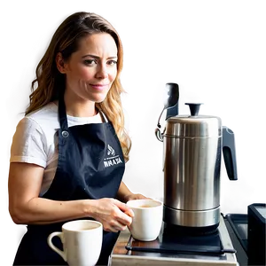 Female Barista Action Png Cpu4 PNG Image