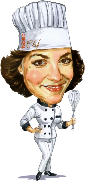 Female Chef Caricature Artwork PNG Image