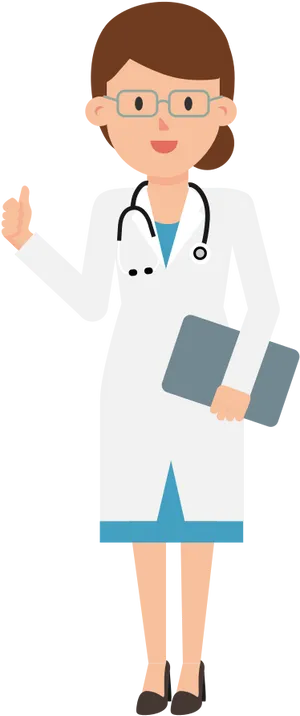 Female Doctor Giving Thumbs Up PNG Image