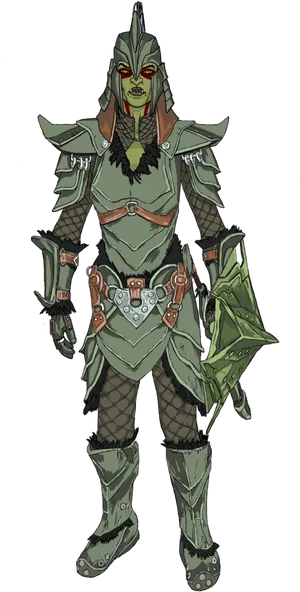 Female Orc Warrior Armor PNG Image