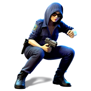 Female Robber Character Png Pon PNG Image