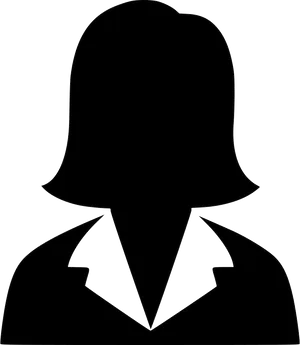 Female Silhouette Profile Icon PNG Image