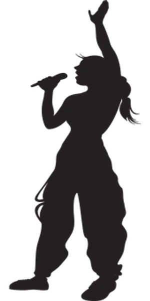 Female Singer Silhouette PNG Image