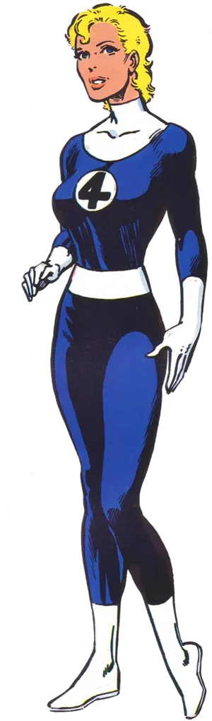 Female Superhero Blue Costume PNG Image