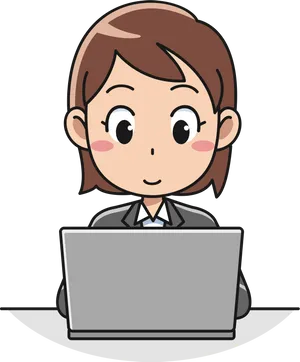 Female Teacherat Computer Clipart PNG Image