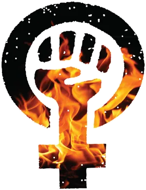 Feminist Fire Fist Symbol PNG Image