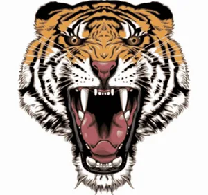 Ferocious Tiger Tattoo Design PNG Image