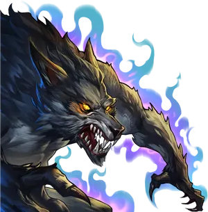 Ferocious Werewolf Art PNG Image