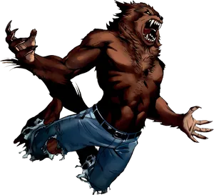 Ferocious Werewolf Artwork PNG Image