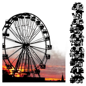 Ferris Wheel Sunset Silhouette Png Dwu79 PNG Image