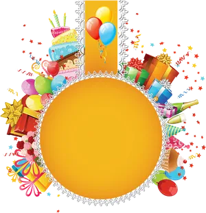 Festive Birthday Background Template PNG Image