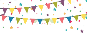 Festive Birthday Banner Background PNG Image