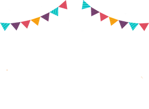 Festive Birthday Bunting Background PNG Image