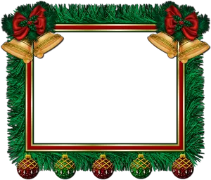 Festive Christmas Framewith Bellsand Ornaments PNG Image