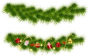 Festive Christmas Garland Decoration PNG Image