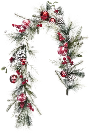 Festive Christmas Garland Decoration.png PNG Image