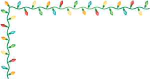 Festive Christmas Lights Border PNG Image