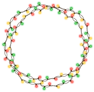 Festive Christmas Lights Border PNG Image