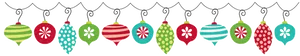 Festive Christmas Ornaments Banner PNG