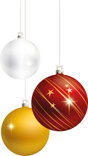 Festive Christmas Ornaments PNG Image