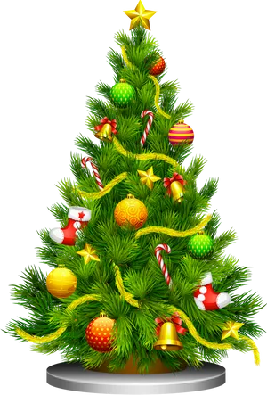 Festive Christmas Tree Decoration.png PNG Image