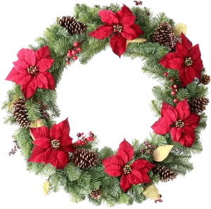 Festive Christmas Wreath PNG Image