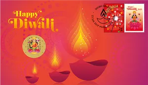 Festive Diwali Greeting Design PNG Image