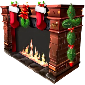 Festive Fireplace With Stockings Png 06262024 PNG Image