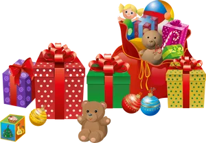 Festive Giftsand Toys Collection PNG Image