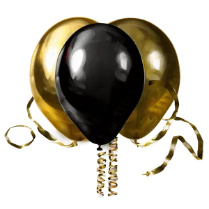 Festive Gold And Black Balloons Png Eag PNG Image